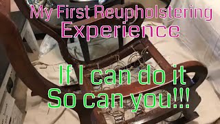 This video is the first installment of how to reupholster an antique rocking chair. This chair is over 100 years old and is a great 