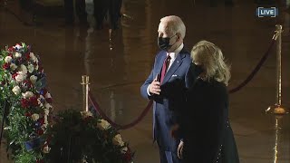 President Biden pays honors Officer Sicknick at U.S. Capitol