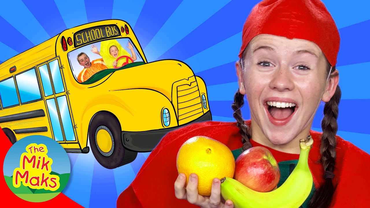 Wheels on the Bus with Yummy Fruits | Healthy Eating Nursery Rhymes & Pretend Play