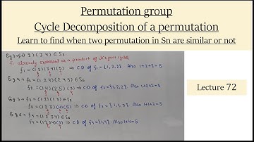Cycle decomposition of a permutation|Lecture 72|Permutation group|Part 12|Theta Classes