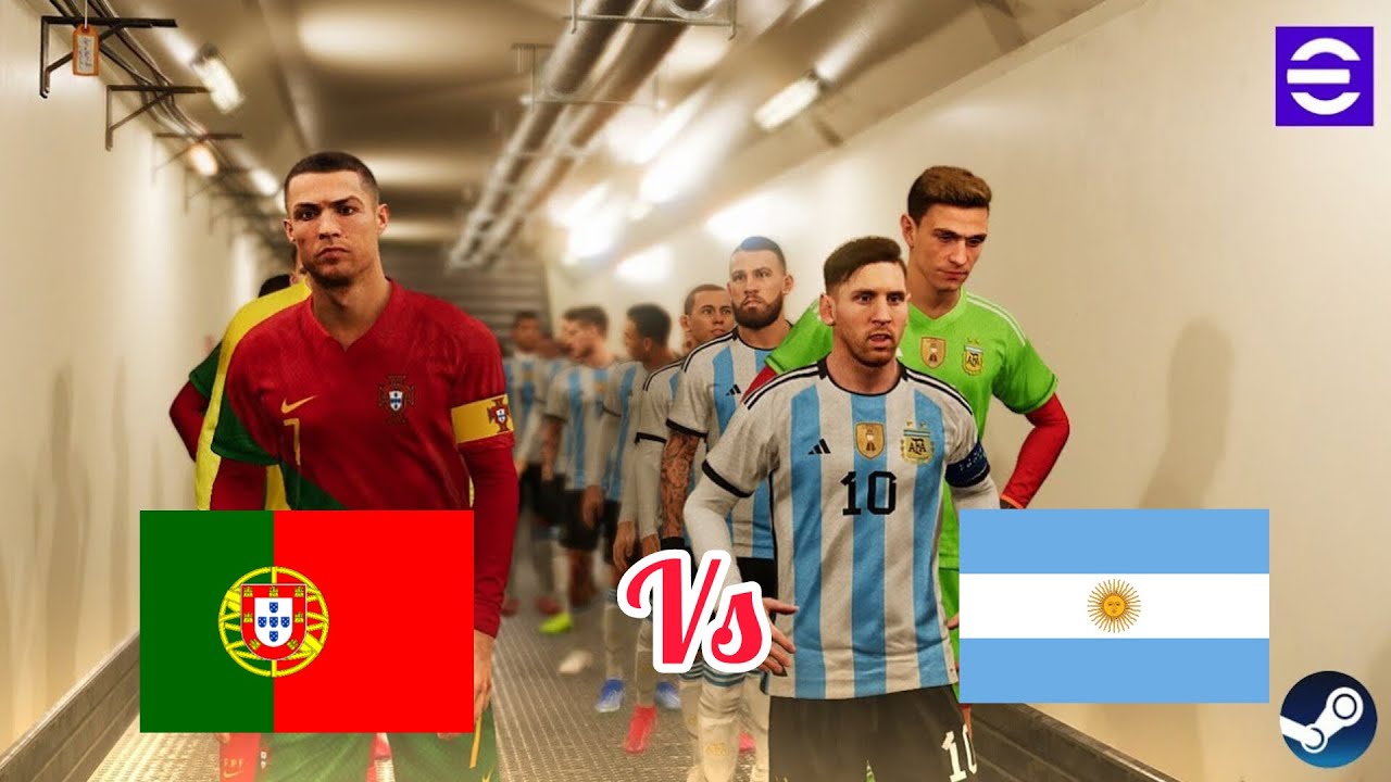 eFootball 2024 Argentina vs Portugal Messi vs Ronaldo 4K🤯⚽ YouTube