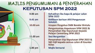 Majlis Pengumuman & Penyerahan Slip Keputusan SPM 2022 Majlis Pengumuman & Penyerahan Slip Keputusan SPM 2022