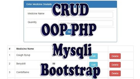 CRUD 4: Select and Update Record into Mysqli database using OOP PHP  and Bootstrap