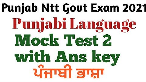 Punjabi Language Mock Test 2||Ntt govt exam preparation 2021||Ntt exam