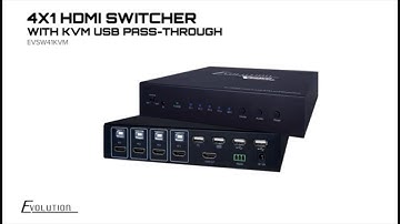 Evolution 4K 4×1 HDMI Switch with Quad-View and KVM USB Control