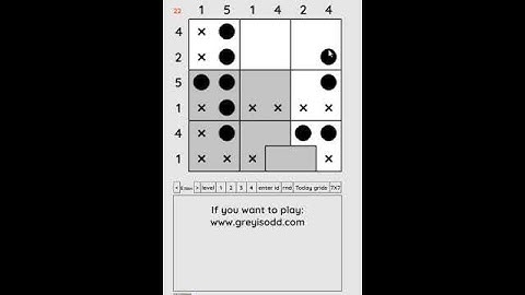 Grey is Odd - Today grids. Solution level 2 6X6 dated 07-18-2024 #logicpuzzles #logicgames  #games