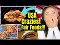 New Zealand Girl Reacts to CRAZIEST USA FAIR FOODS | United States of America | American Food