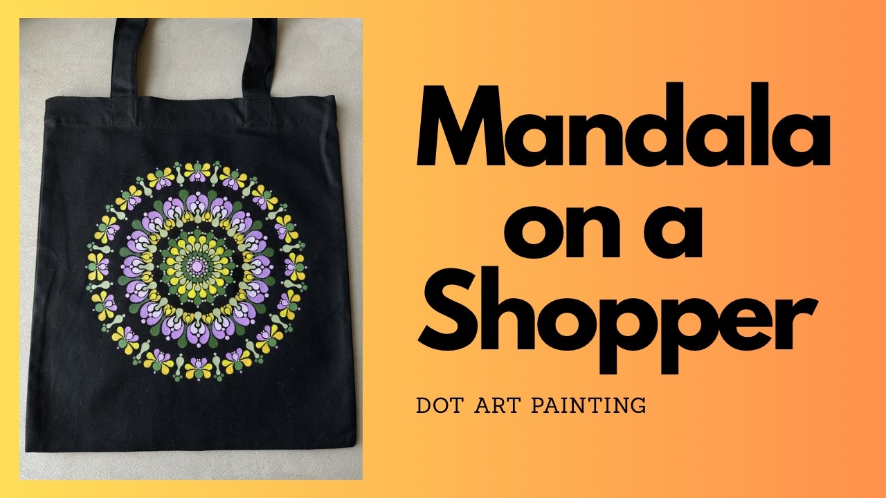 How to Hand Paint a Tote Bag|Dot Art on Bag Full Tutorial‪@Mandala‬ 