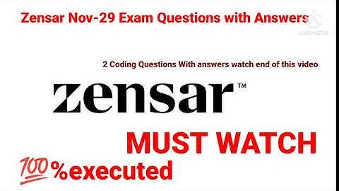 Zensar Nov-29 Exam Questions with answers/All Cases passed/Must Watch #💯 Executed#zensar