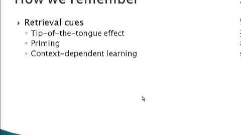 Psychology 101: Retrieval