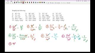 KS3/GCSE Maths - Algebraic Manipulation 2: Simplifying (Dividing)