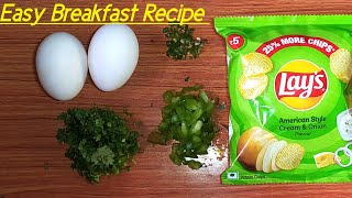 Breakfast Recipe | New Snacks Recipe |1Minutes Lays Egg Omelette | Lunch Box Recipe | Easy Breakfast