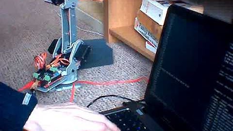 Use teach points to pick up an object with a 6-dof robot arm