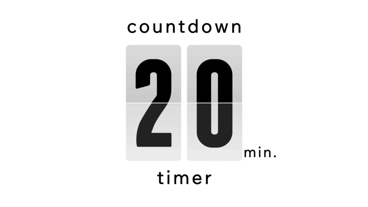 20 min countdown timer / flip timer • no music • only bell / deep focus ...