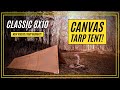 Classic 8x10 Canvas Tarp Tent Setup - White Duck Outdoors