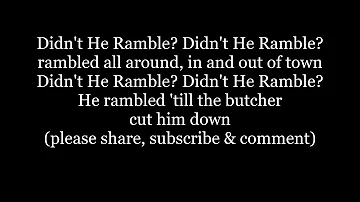 DIDN’T HE RAMBLE? Lyrics Words text trending New Orleans funeral sing along music song