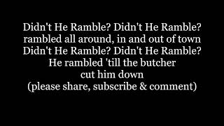 DIDN’T HE RAMBLE? Lyrics Words text trending New Orleans funeral sing along music song