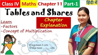 TABLES AND SHARES (Part-1) / NCERT Class 4 Maths Chapter 11 Explanation in Hindi + English