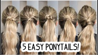 HOW TO: EASY PONYTAIL HAIRSTYLES! | Summer Hairstyle | Workout Hairstyle| Medium and Long Hairstyles