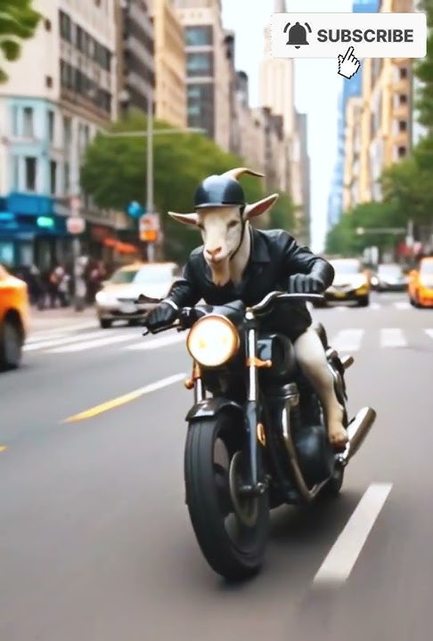 Kambing di atas Sepeda Motor di NYC! 🐐🏍️ #shorts