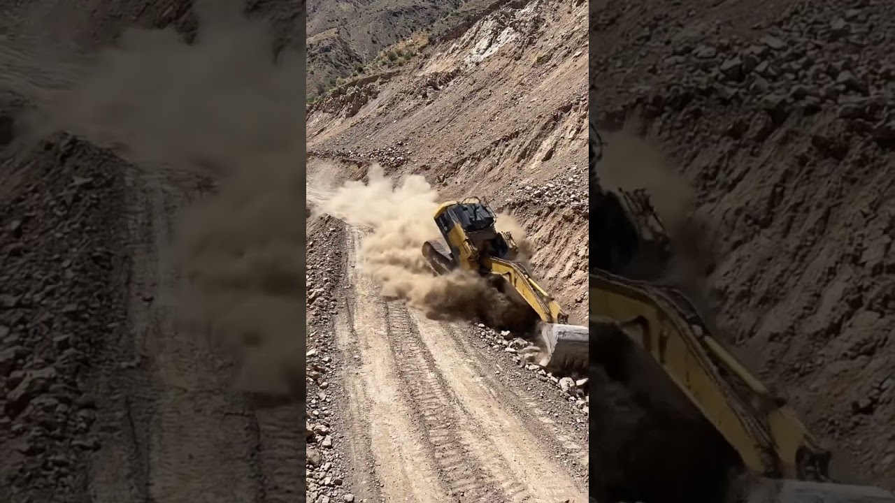 Excavator Tips Over on Steep Mountain