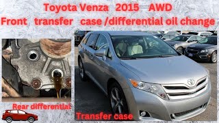 Toyota Venza 2015 transfer case and rear differential gear oil change.