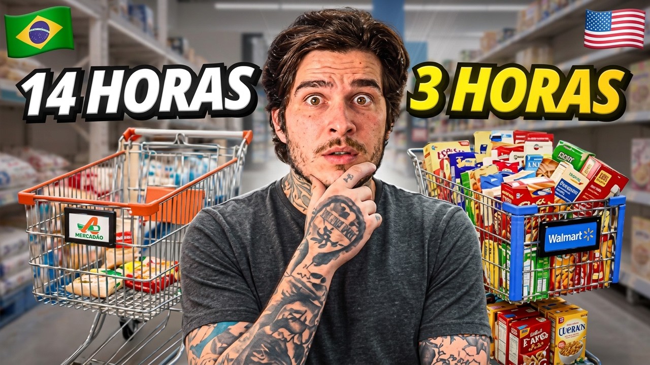 Fiz o MESMO MERCADO no BRASIL vs EUA! (1 DIA de trabalho)