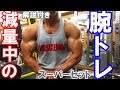 【筋トレ】計8種目のスーパーセット+1で腕を追い込む減量中のトレーニング【解説付】