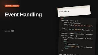 Event Handling | React JS Tutorial