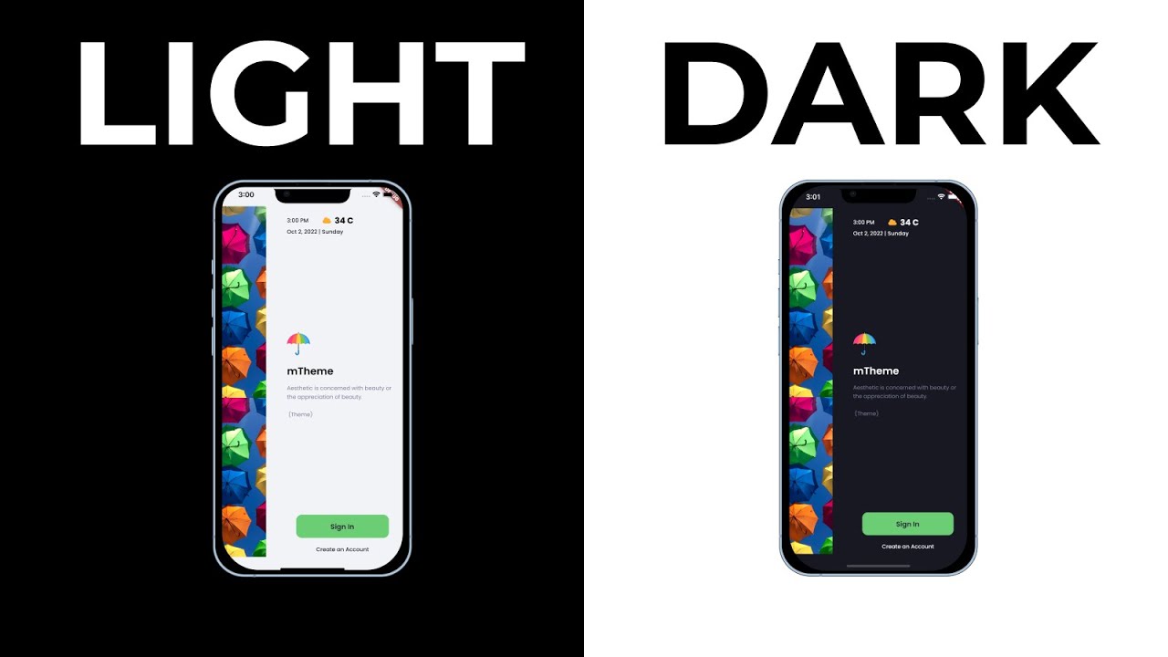 FLUTTER HOW TO - Theme Data Dark & Light | Speed Code - YouTube