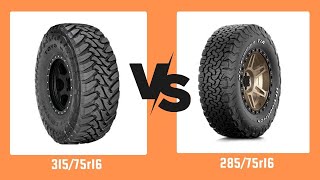 Tire Size 315/75r16 vs 285/75r16 Hummer H3 315 75r16