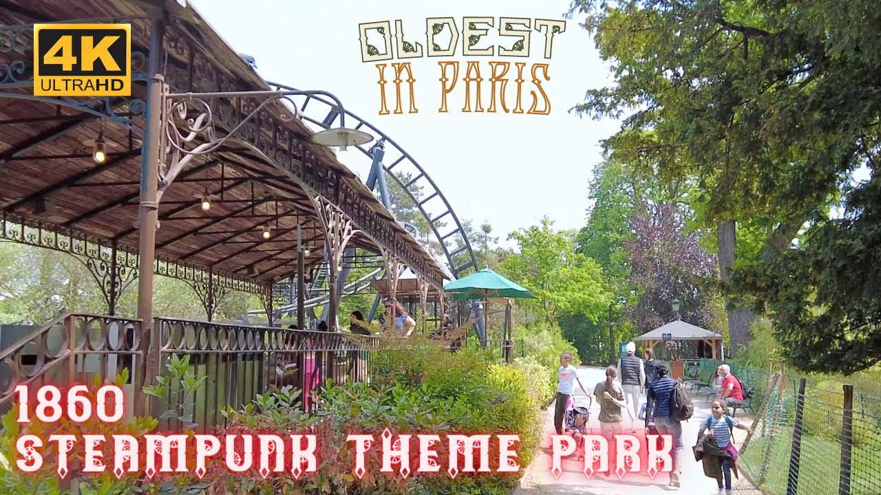 [4K] Jardin d'Acclimatation Paris full walk tour theme park in Neuilly Porte Maillot with coasters
