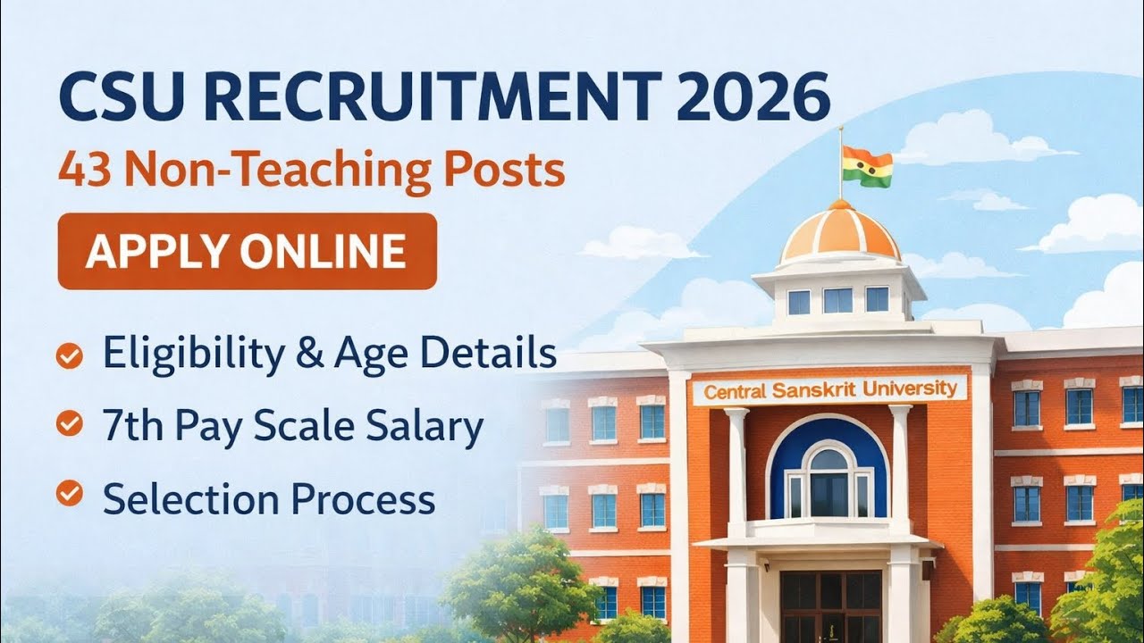CSU Recruitment 2026 | School Job | Non Teaching job