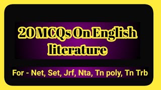 MCQs On English literature | polytechnic trb english