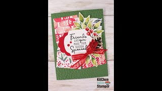 Painted Christmas Stamp a Stack Card Class, Friends Like You Video 3 of 3 with Kitchen Table Stamper