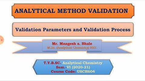 Analytical Method Validation [ Part-III ]