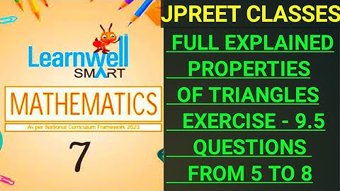 #class7 #learnwell chapter 9 #pythagorean #triplets#triangle exercise 9.5 question 5,6,7,8 #jpreet