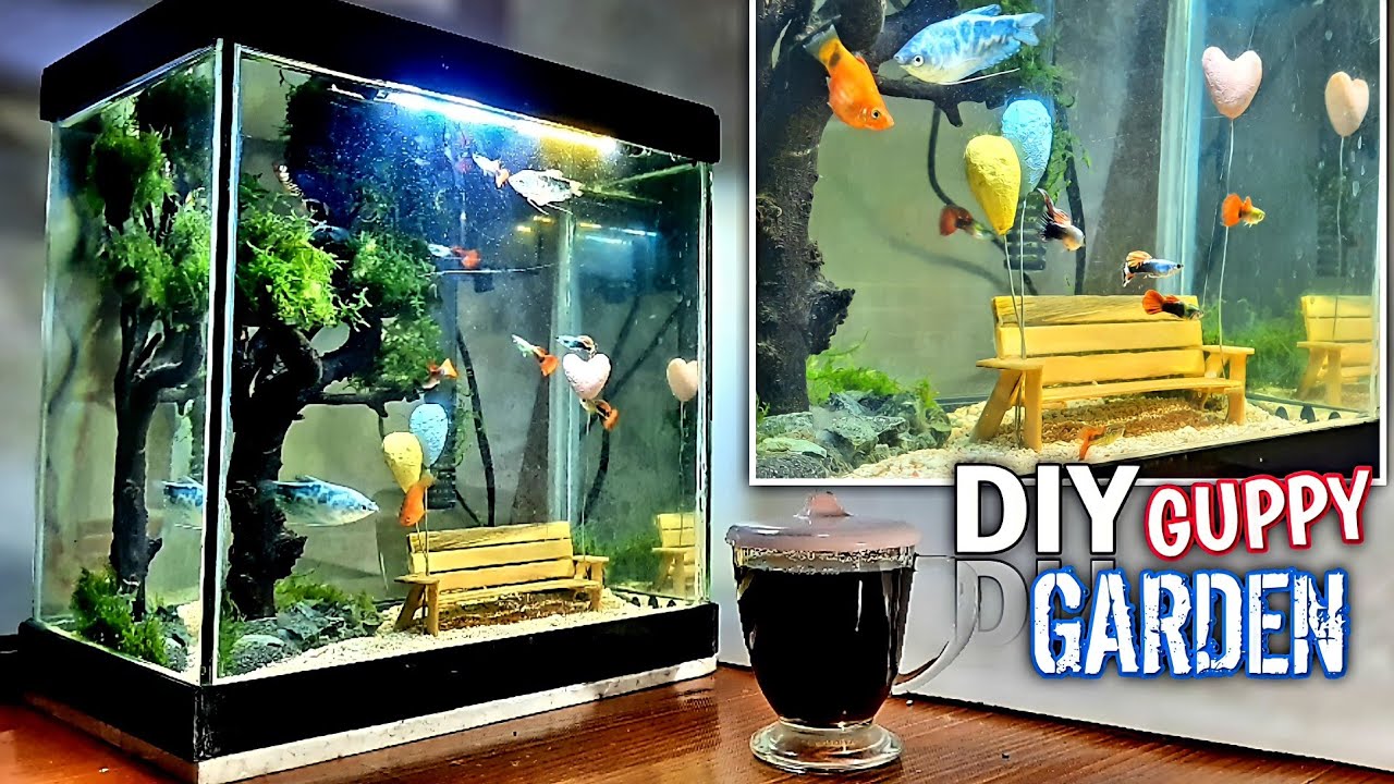 Making Aquarium Decorations for Guppy Fish - (Underwater Garden)