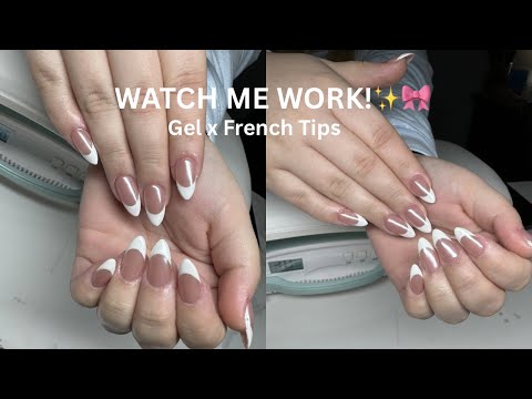 WATCH ME WORK| GEL X SET | W/ FRENCH TIP AND CHROME✨🎀