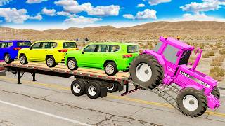 Flatbeds Truck Mcqueen | Transportation with Trucks - Pothole vs Car #2020  - BeamNG.Drive screenshot 3
