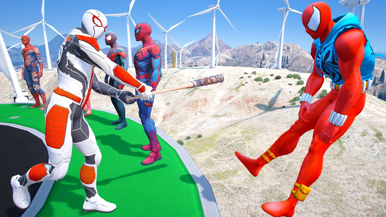 GTA 5: THAT WAS BRUTAL! SPIDER-MAN WITH A BASEBALL BAT vs  SUPERHEROES! (Euphoria Physics) Ep.109