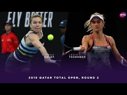 Simona Halep vs. Lesia Tsurenko | 2019 Qatar Total Open Second Round | WTA Highlights