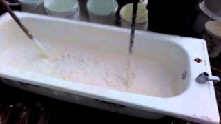Quicklime Slaking - Stirring Out The Lumps