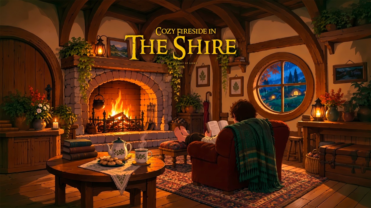 Peaceful Medieval Music For Relaxation & Reading | Cozy Fireside In The Shire