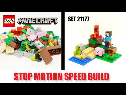 How to build LEGO® Minecraft 21177 | The Creeper Ambush (2022) | Stop Motion Build