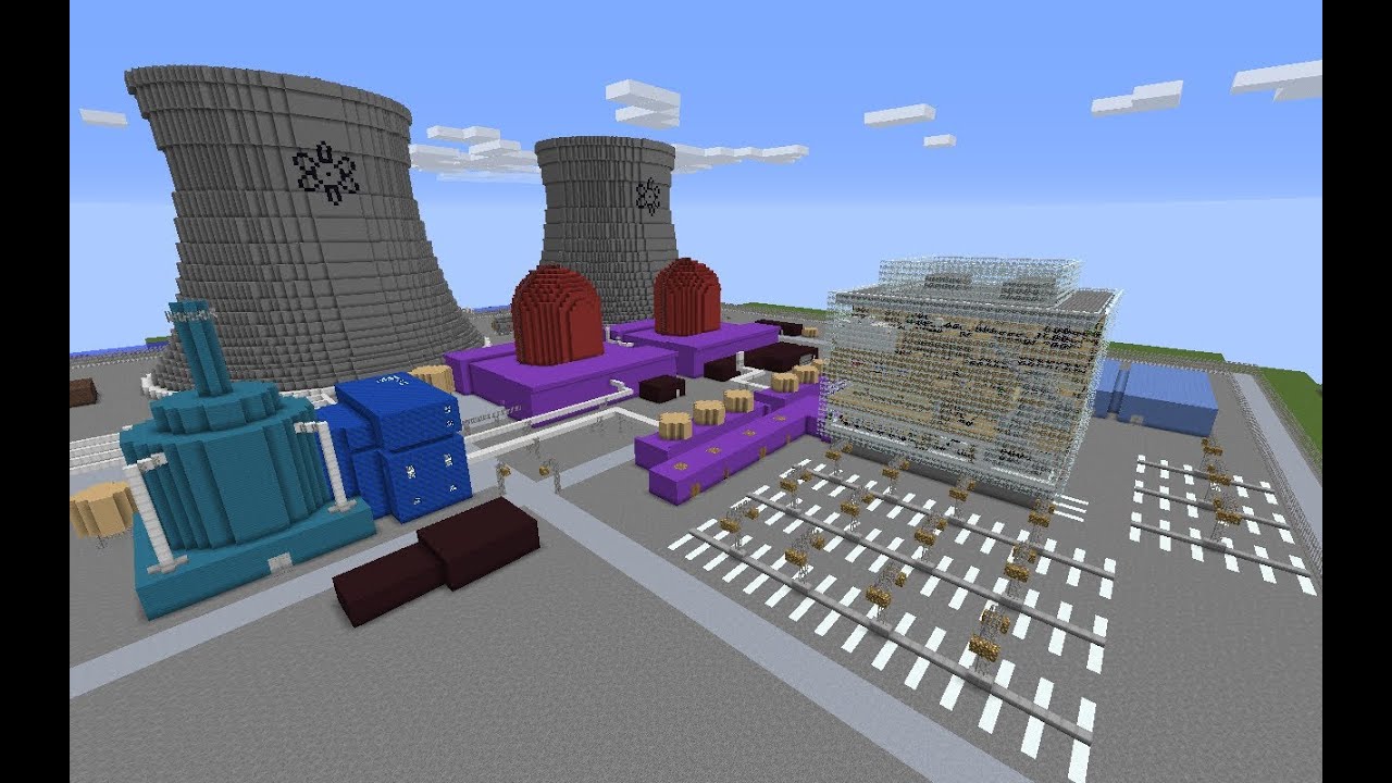 Minecraft: Nuclear Power Plant Speed Flyover - YouTube