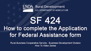 SF 424, How to complete an Application for Federal Assistance