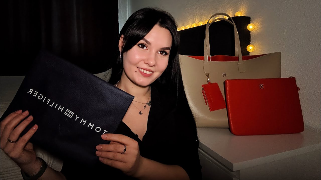 🎁ASMR🛍️ – распаковка сумки @TommyHilfiger | TH Monogram Plaque Tote Bag | шуршания и тапинг 