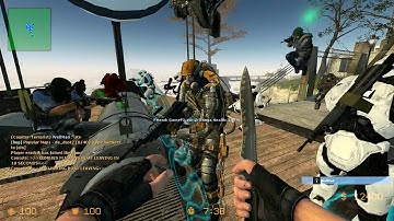 Counter Strike Source Zombie Escape mod online gameplay on Flying World map