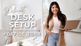 *NEW* OFFICE ✨Walmart Desk Setup 2022 | Aesthetic Desk & Office Tour | + FREE Template!